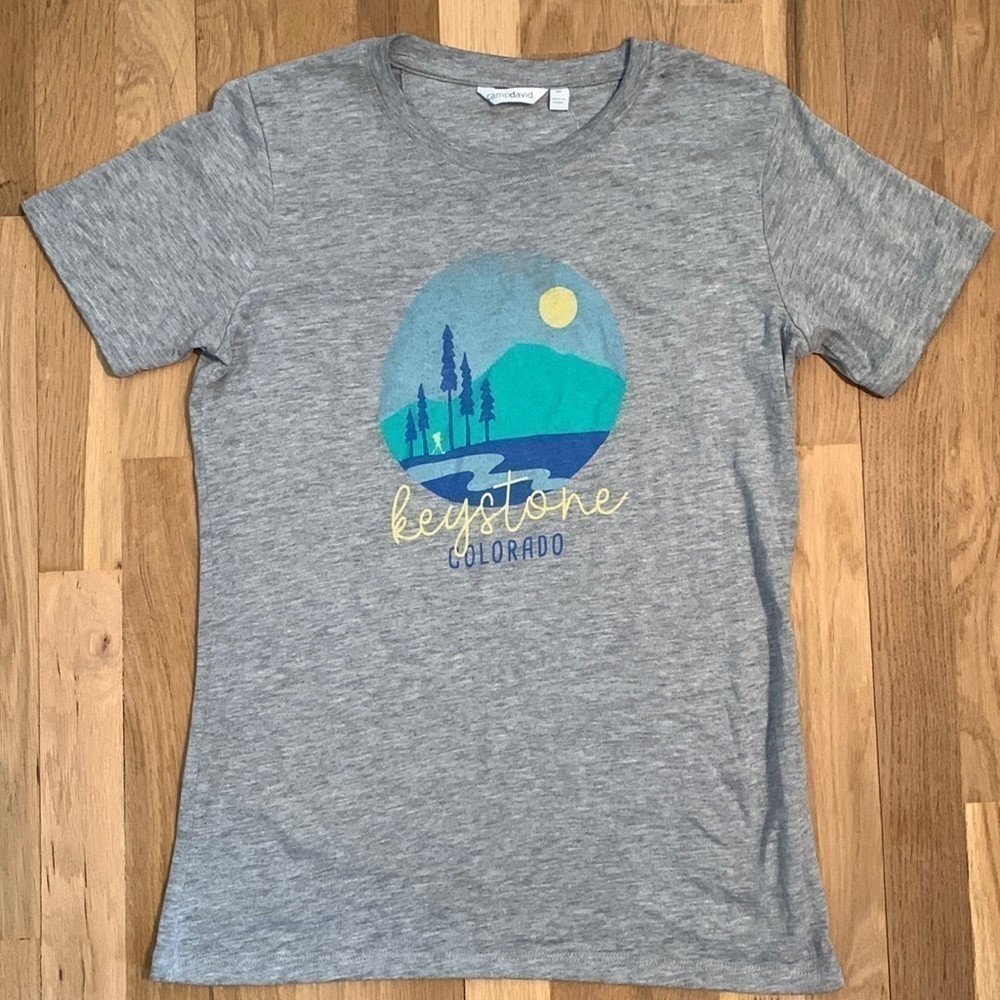 NWT campdavid Graphic Tee Keystone Colorado Hiking Short Sleeve Shirt Women’s M